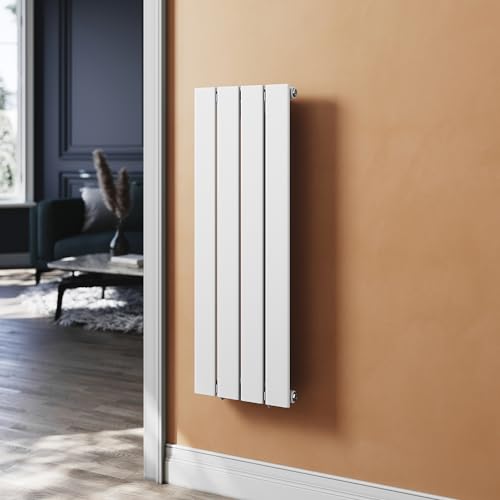SUNXURY Heizkörper Flachheizkörper Weiß 900 x 311 mm Heizkörper für Badezimmer kleine Vertikal Einlagig Paneelheizkörper Badheizkörper Mittelanschluss von SUNXURY
