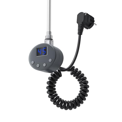 SUNXURY Heizstab Anthrazit mit Thermostat, Heizelement für Badheizkörper mit LCD Bildschirm und Heizrohr aus Edelstahl, 400W SUNXURY Heizstab Anthrazit mit Thermostat, Heizelement für Badheizkörper mit LCD Bildschirm und Heizrohr aus Edelstahl, 400W von SUNXURY