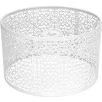 SUNXURY Lampenschirm, ausgehöhlter Metall-Lampenschirm, E27 E14, universell einsetzbar, gute Wärmeableitung, exquisite Lampenabdeckung, Weiß von SUNXURY