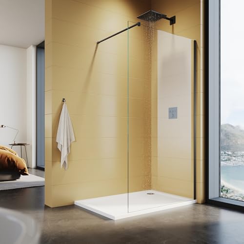SUNXURY Walk In Duschtrennwand 120x200cm mit Stabilisierungsstange 120cm Walk In Dusche Schwarzer Rahmen Duschcabine Duschabtrennung aus 10mm NANO Glas SUNXURY Walk In Duschtrennwand 120x200cm mit Stabilisierungsstange 120cm Walk In Dusche Schwarzer Rahmen Duschcabine Duschabtrennung aus 10mm NANO Glas von SUNXURY