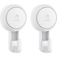 Saugnapfhaken für die Dusche, robuste Saugnapfhaken (2er-Pack), wasserdichte Duschhaken für Luffa, Bademantel, Handtuch, wiederverwendbare von SUNXURY