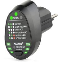 Steckdosentester, RCD-Polaritätsdetektor-Steckdosentester, Neutralleiter-Direkter-Erdungsdraht-Automatiktest (EU-Stecker) von SUNXURY