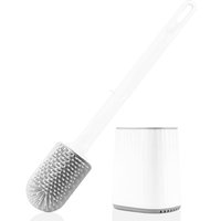 Toilettenbürste, Silikon-Toilettenbürste mit 3-in-1-Multifunktionsbürstenkopf und schnell trocknendem Halter, an der Wand montierte Toilettenbürste Toilettenbürste, Silikon-Toilettenbürste mit 3-in-1-Multifunktionsbürstenkopf und schnell trocknendem Halter, an der Wand montierte Toilettenbürste von SUNXURY