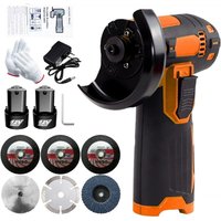 Winkelschleifer, Weytoll Mini Akku-Schleifgerät 12V 19500RPM mit 6 Trennscheiben Ø 76 mm, 2 Akkus 1300mAh - Orange Winkelschleifer, Weytoll Mini Akku-Schleifgerät 12V 19500RPM mit 6 Trennscheiben Ø 76 mm, 2 Akkus 1300mAh - Orange von SUNXURY