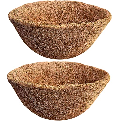 SUNYAY 2 Stück Ø25cm(10") Natürlicher Coco Liner Hängekorb Liner für Blumenampel Pflanzgefäße Coco Faser Ersatz für Wandwanne Coconut Faser Liner für Blumen Vine Pot Gartengemüse von SUNYAY
