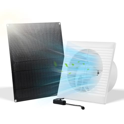 SUNYIMA Solar Ventilator, 15W wetterfest solarventilator mit DC-Schaltleitung Solar Lüfter für kleine Hühnerställe, Gewächshäuser, Schuppen, Haustier Häuser, Fenster Auspuff von SUNYIMA