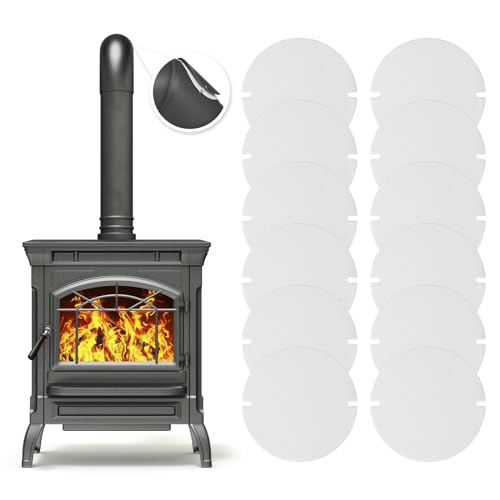SUNYOK 12pcs Flam Dichtung, Ofenrohr Dichtung hitzebeständig bis 1200 °C, Kaminrohrdichtung, Rauchrohr Dichtung, Ofenrohr-Klappen Flachdichtung, Rohrdichtung zum Zuschneiden, für Rohre mit Ø120-150mm von SUNYOK