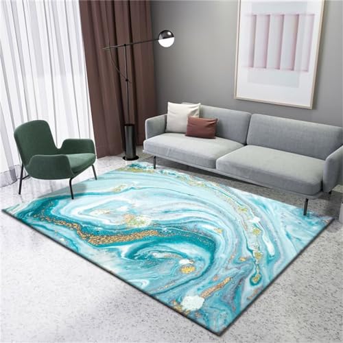 SUNYRDSM Deko Für Mädchen Zimmer Teppich Küche Waschbar 120X200CM Blauer Teppich für Esszimmer, Heimdekoration, Wohnzimmer, antiallergen Deko Kinderzimmer von SUNYRDSM