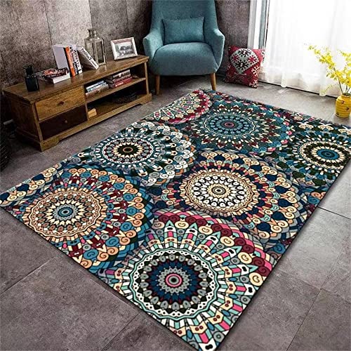SUNYRDSM Dekoration Schlafzimmer Teppich Kinderzimmer Mädchen Blauer runder geometrischer Druck weicher Teppich kann angepasst Werden Esszimmerteppiche 130x190cm SUNYRDSM Dekoration Schlafzimmer Teppich Kinderzimmer Mädchen Blauer runder geometrischer Druck weicher Teppich kann angepasst Werden Esszimmerteppiche 130x190cm von SUNYRDSM