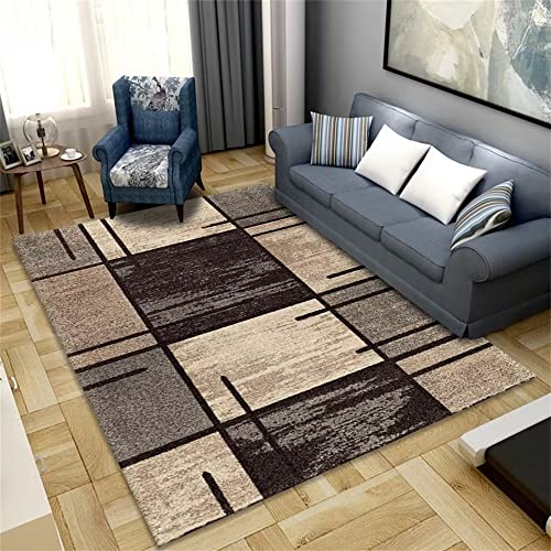 SUNYRDSM Gemütliche Deko 120x180cm Schreibtisch Teppich Rechteckiges geometrisches Muster des Kaffees kann für modernes Matching besonders angefertigt Werden Area Rugs von SUNYRDSM