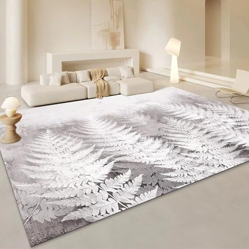 SUNYRDSM Kinderteppich Junge Kinderteppich Junge Schönes und Elegantes grau-weißes Blattmuster 130x190cm von SUNYRDSM