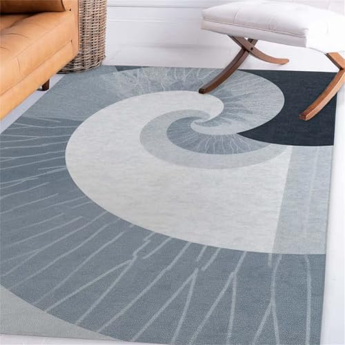 SUNYRDSM Kinderteppich Junge Teppich Weich Modernes graues abstraktes Design 120X200CM von SUNYRDSM