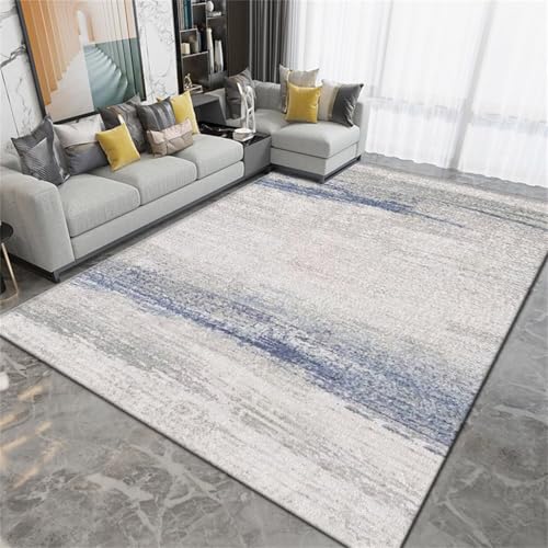 SUNYRDSM Kinderteppich Jungen 120X200CM Abstrakter graublauer Schlafzimmerteppich im modernen minimalistischen Stil, schmutzabweisend Teppich Waschbar In Waschmaschine von SUNYRDSM