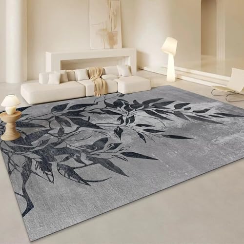 SUNYRDSM Küchenteppich Läufer Teppich Bunt Graues Blattmusterdesign 90X150CM von SUNYRDSM