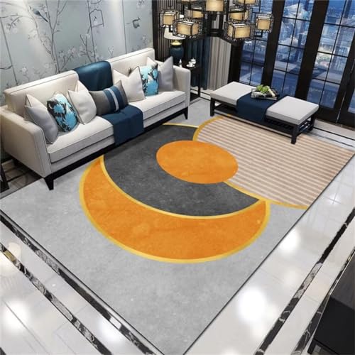 SUNYRDSM Läufer Teppich Outdoor Carpet 200X300CM Orange-graues geometrisches Muster Sofa Teppich lässige Heimdekoration kann angepasst Werden Teppich Flur Läufer von SUNYRDSM