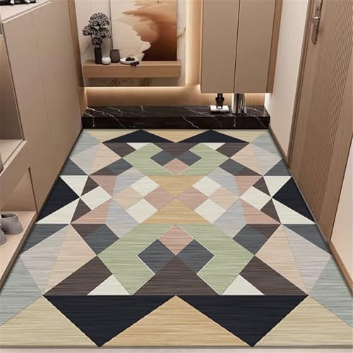 SUNYRDSM Moderner Teppich waschbar Farbenfrohes unregelmäßiges geometrisches Design Kleiner ideal für Wohnzimmer & Schlafzimmer 70X140CM von SUNYRDSM