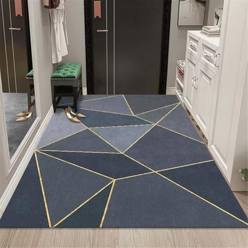 SUNYRDSM Moderner Teppich waschbar Helles minimalistisches Grau Blau ideal für Wohnzimmer & Schlafzimmer 160X200CM von SUNYRDSM