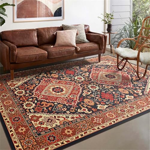 SUNYRDSM Outdoor Teppich Deko Schlafzimmer 60X100CM Rote Wohndekoration Esszimmer rutschfeste Matte pflegeleicht waschbar Küchen Teppiche von SUNYRDSM