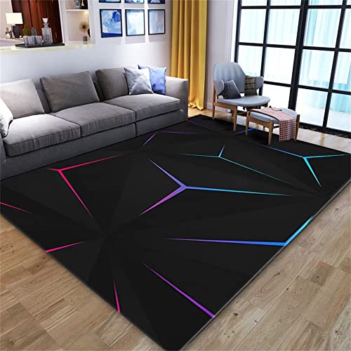 SUNYRDSM Schreibtisch Teppich Waschbare Teppiche In Waschmaschine 120x160cm Jugend Zimmer Teppich schwarz rechteckige Wohnkultur Moderne anpassbare Teppich Läufer von SUNYRDSM