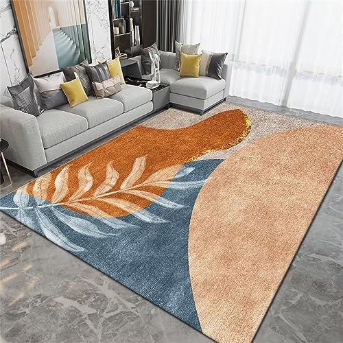 SUNYRDSM Teppich Büro Deko Jugendzimmer Mädchen 120 x 160 cm Einfacher Wohnzimmerteppich orange blau grau für Esszimmer Kinder Teppiche Junge von SUNYRDSM