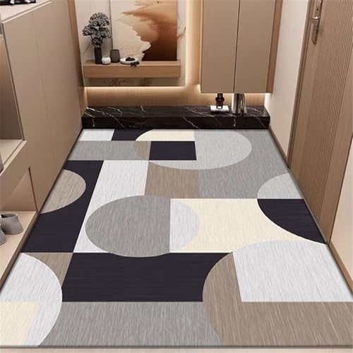 SUNYRDSM Teppich Flur läufer pflegeleicht Schlichtes unregelmäßiges geometrisches Design klein fürs Kinderzimmer Küche Esszimmer 70X200CM von SUNYRDSM