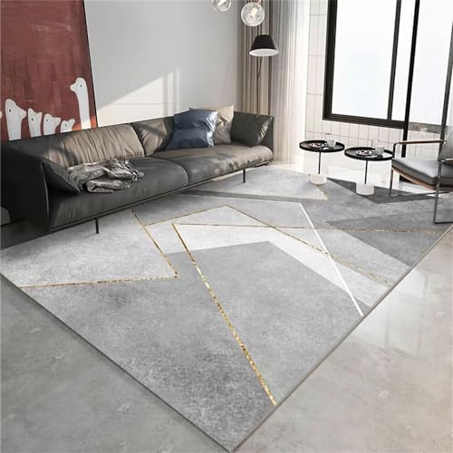 SUNYRDSM Teppich Läufer Teppiche Fürs Kinderzimmer 170X240CM Grauer Teppich unregelmäßiges geometrisches Design elegant und bequem Multi-Size Teppich Läufer Flur rutschfest von SUNYRDSM