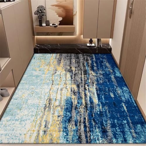 SUNYRDSM Tisch Esszimmer Teppich robuster Blaue Inneneinrichtung für Wohnzimmer, Schlafzimmer, Esszimmer 130X190CM von SUNYRDSM