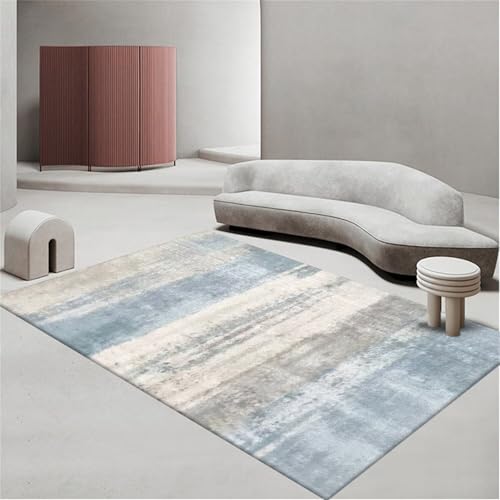 SUNYRDSM Waschbare Teppiche Deko Schlafzimmer 90X200CM Graublaue Dekoration, moderner, Schlichter Stil, rutschfeste Unterseite. Teppich Jugendzimmer Mädchen von SUNYRDSM