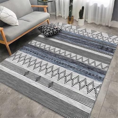 SUNYRDSM Waschbarer Teppich Flur pflegeleicht Moderne Liniendekoration for Living Room Carpet 160X200CM von SUNYRDSM