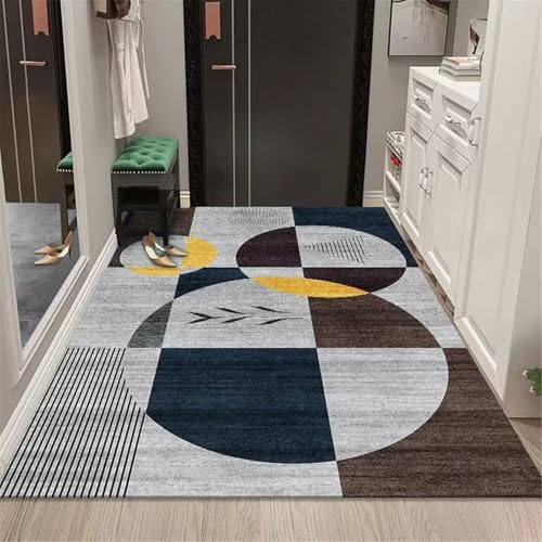 SUNYRDSM Zimmer Deko Modern Teppich waschbar Graublaues rechteckiges geometrisches Design für Esszimmer Büro Bereich 120X200CM SUNYRDSM Zimmer Deko Modern Teppich waschbar Graublaues rechteckiges geometrisches Design für Esszimmer Büro Bereich 120X200CM von SUNYRDSM