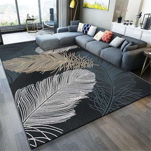 Wohnzimmer Sofa Teppich Home Decor Ästhetik Elegantes Feder-Print-Interieur für Esszimmer Büro Bereich 120X160CM Wohnzimmer Sofa Teppich Home Decor Ästhetik Elegantes Feder-Print-Interieur für Esszimmer Büro Bereich 120X160CM von SUNYRDSM