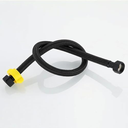 G1/2 60/80 cm Sanitär Geflochtener flexibler Wasserversorgungsschlauch Wasserhahn Heizungsrohr Toilettenanschluss Zulaufrohr Küche Badezimmer-Schwarz-80cm von SUOCMG