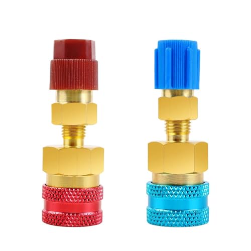 R1234yf Kältemittel Schnellanschluss Set - Klimagas R134a Kältemittel Auto auf R134a High/Low Side R1234YF R134a Adapter Klimaanlagen Kältemittelsystem Evakuierung und Aufladen (2 Stück) von SUOLAREN