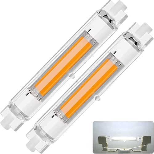 SUOPDH R7S LED 118mm Dimmbar,Kaltweiß 6000K 3000LM,30W LED Lampen COB Glühbirne Ersatz für 300W J118mm Halogenstab,360°Abstrahlwinkel,AC 220-240V,Kein Flackern,2er Pack von SUOPDH
