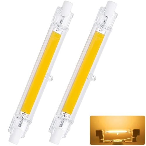 SUOPDH R7S LED 118mm Dimmbar,Warmweiß 3000K 2000LM,20W LED Lampen COB Glühbirne Ersatz für 200W J118mm Halogenstab,360°Abstrahlwinkel,AC 220-240V,Kein Flackern,2er Pack von SUOPDH
