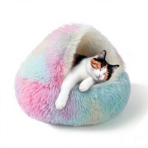 SUOXU Höhlenbett für Hauskatzen, waschbares, Flauschiges Plüschbett gegen Angstzustände, weicher, selbstwärmender Schlafsack, geeignet für Kätzchen und kleine Haustiere unter 7 kg SUOXU Höhlenbett für Hauskatzen, waschbares, Flauschiges Plüschbett gegen Angstzustände, weicher, selbstwärmender Schlafsack, geeignet für Kätzchen und kleine Haustiere unter 7 kg von SUOXU