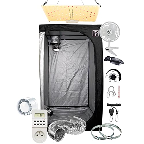 Komplettset für den Innenbereich, 40 x 40 x 120 cm, 60 x 60 x 140 cm, 80 x 80 x 160 cm – LED 1000 W Samsung LM281B Full Spectrum mit Leistungsregler von SUPACROP