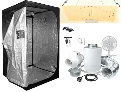 SUPACROP LED-Packung für Wachstum 1500 W Full Spectrum – 40 x 40 x 120 cm/60 x 60 x 140 cm / 80 x 80 x 160 cm zur Auswahl – komplettes Set mit LED mit Schalter Timer Abluftventilator Kohlefilter und von SUPACROP