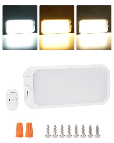 SUPAREE Lampe 12v Wohnwagen Wohnmobil Deckenleuchte 12V Dimmbar Wohnwagen Lampe 12v mit Schalter mit Fernbedienung 3 Farben 2900K-6500K für Camper Van Caravan Boat Yacht (1 Stücke) von SUPAREE