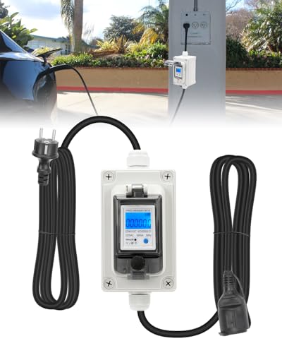 SUPAREE Mobiler Stromzähler für Steckdose Mobiler Digitaler Stromzähler 230V 16A Stromzähler Camping Wohnwagen mit LED/Reset 3 Meter Kabel IP67 Wasserdicht für Wohnmobile Outdoor Haushalte von SUPAREE