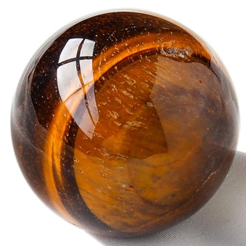 Natürliche Kristallkugel 1,6 "(4cm) Edelstein polierte Kugel Divination Ball Dekorative Kugel mit Holz Stand Heilende Kristalle Ball Heilende Stein Steine Ball,Tiger Eye von SUPBEI