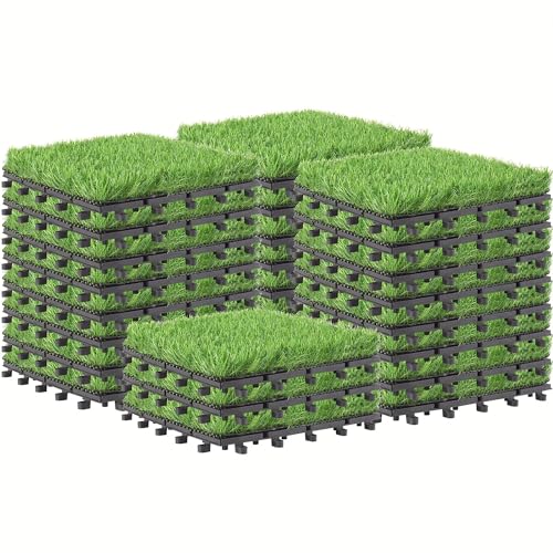 SUPEASY Künstliche Grasfliesen Interlocking Rasen Deck Set 27 Pack, 12"x12" Synthetische gefälschte Gras Selbst Drainage Matte Bodenbelag Dekor Pad für Hund Haustier Indoor Outdoor SUPEASY Künstliche Grasfliesen Interlocking Rasen Deck Set 27 Pack, 12"x12" Synthetische gefälschte Gras Selbst Drainage Matte Bodenbelag Dekor Pad für Hund Haustier Indoor Outdoor von SUPEASY