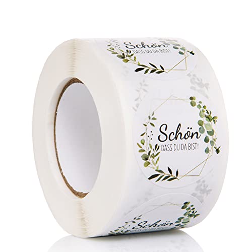 500 Stück Aufkleber Schön, dass du da bist 4cm Gastgeschenk Hochzeit Aufkleber Wedding Sticker für Schokolade Geburtstag Konfirmation Taufe und andere Feste von SUPECHUNYI