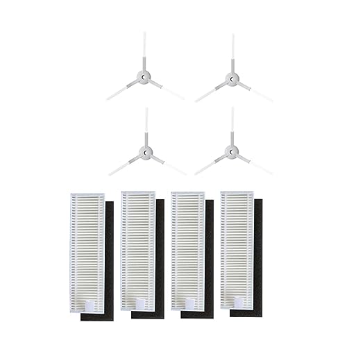 SUPENG 4 x HEPA-Filter, 4 x Seitenbürste, kompatibel mit Tefal Rowenta X-plorer Serie 95 RG7975WH RG7987WH Roboter-Staubsauger-Ersatzteilen von SUPENG