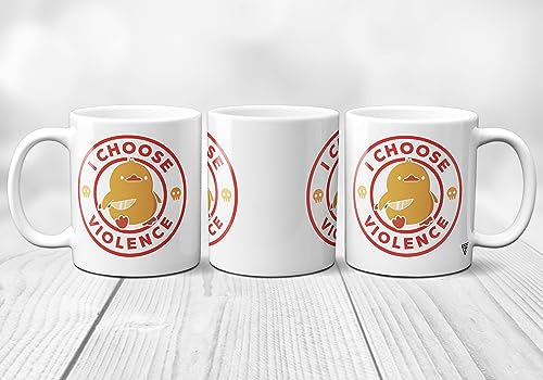 SUPER FABRIQUE Tasse aus Keramik Duck I choose Violence, Rot, bedruckt in Frankreich von SUPER FABRIQUE