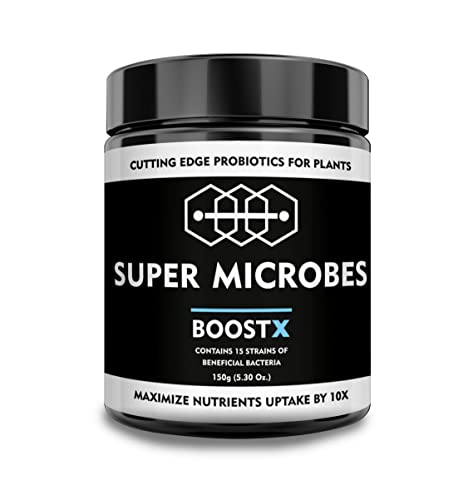 Super Microbes Boostx (150GR) - Grünpflanzendünger mit Mykorrhiza und Effektiven Mikroorganismen - Hochleistungs-Zimmerpflanzen Dünger für bis zu 10-fache Ernteerträge von SUPER MICROBES