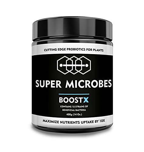 Super Microbes Boostx (400GR) - Grünpflanzendünger mit Mykorrhiza und Effektiven Mikroorganismen - Hochleistungs-Zimmerpflanzen Dünger für bis zu 10-fache Ernteerträge von SUPER MICROBES