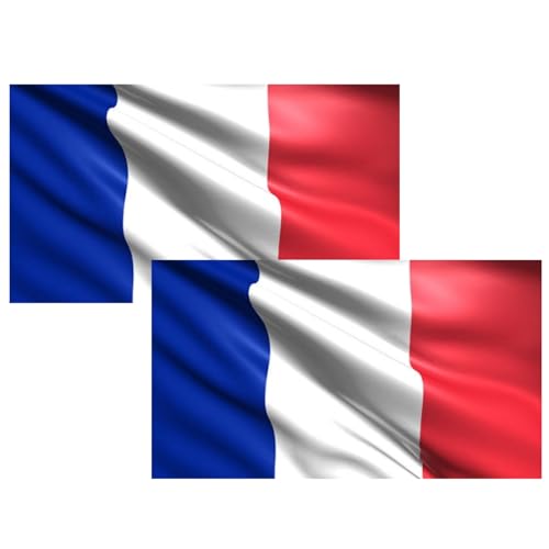 Super Mundo - 2 große französische Flagge für den Innen- und Außenbereich, 60 x 90 cm, 2 Nationalflaggen Frankreich (60 x 90 cm) von SUPER MUNDO SM