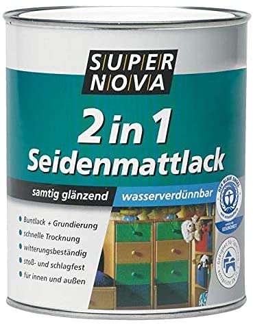 SUPER NOVA Seidenmattlack 2in1, Enzianblau, 750 ml für Den Innen- und Außenbereich, für Beschichtungen auf - 1 Stück (200505950700100) von SUPER NOVA