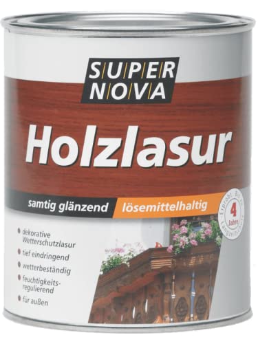 Super Nova Holzlasur Samtig Glänzend 2,5 l Farbwahl, Farbe:Ebenholz von SUPER NOVA